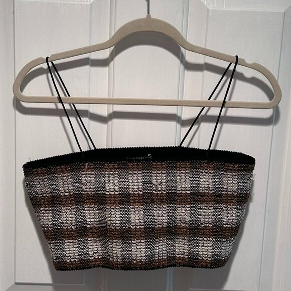 UO Dreamweaver Plaid Cropped Cami Top - Size Medium - Picture 5 of 7